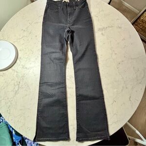 Madewell Black Grey Roadtripper Flare Split Hem Leg Jeans